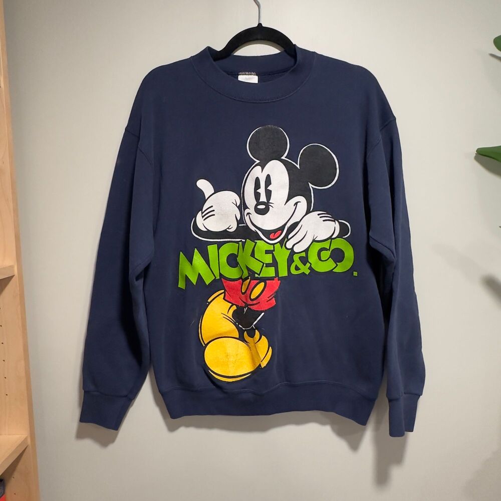 Vintage Mickey Mouse “Mickey & Co.” Sweatshirt – Navy (Large)